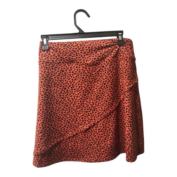 Eddie Bauer Kacey cinnabar ditsy animal print wrap front style skirt size small - Picture 7 of 7